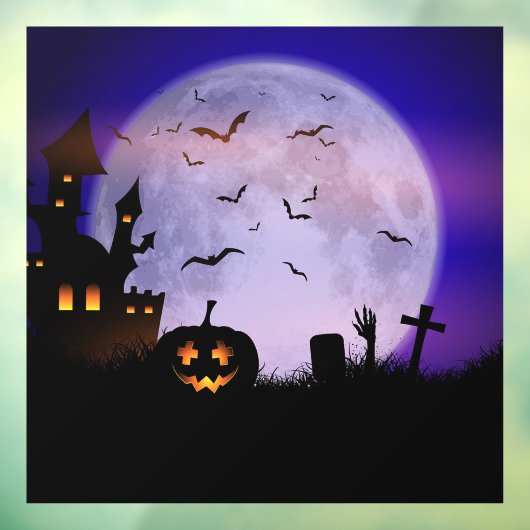 ハロウィン不気味フルムーンマンシ幽霊のよく出るョン ウィンドウサイン (シート3)