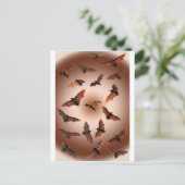 ハロウィン不気味フルーツこうもり飛んでいる（キツネ） ポストカード (スタンド正面)