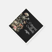 ハロウィン不気味フローラの衣装とカクテルブラック スタンダードカクテルナプキン (角)