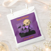 ハロウィン不気味ブラックキャットこうもりフクロムンカスタム フェイバーバッグ (クリップ留めされた状態)