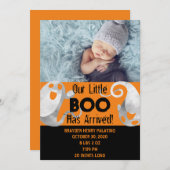 ハロウィン不気味ブーかわいこちゃん誕生 案内状 (正面/裏面)