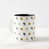 ハロウィン不気味ヘッドレスホースマンコーヒーマグ ツートーンマグカップ (正面左)