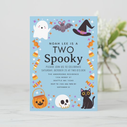 ハロウィン不気味ボーイズ2回目の誕生日 招待状 (スタンド正面)