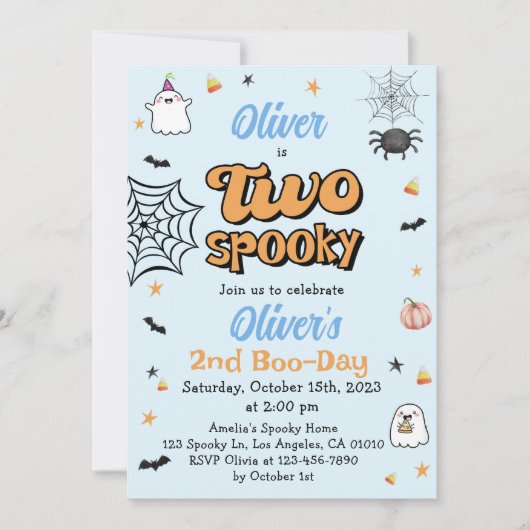ハロウィン不気味ボーイ2歳の誕生日 招待状 (正面)