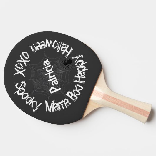 ハロウィン不気味ママトレンディー怖い白黒 卓球ラケット (横)