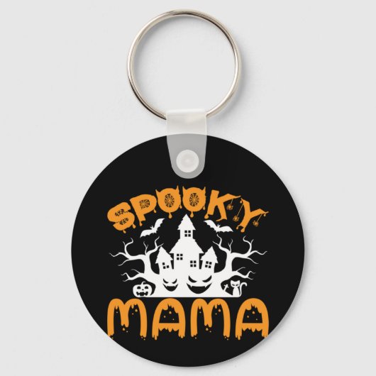 ハロウィン不気味ママ誕生日 キーホルダー (正面)