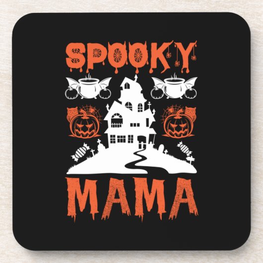 ハロウィン不気味ママ誕生日 コースター (正面)
