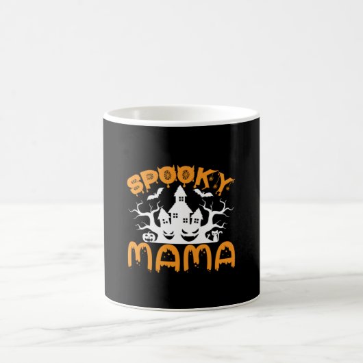 ハロウィン不気味ママ誕生日 コーヒーマグカップ (中央)