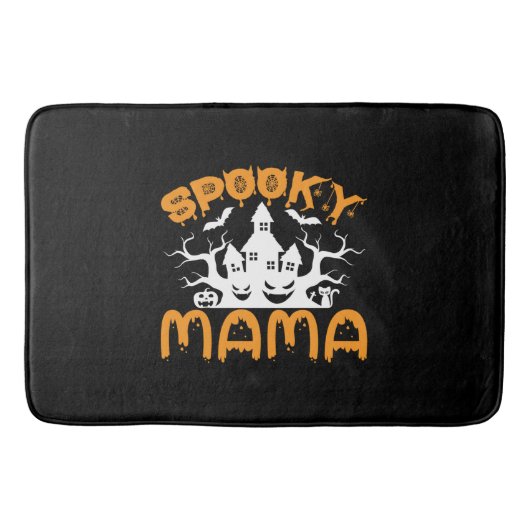 ハロウィン不気味ママ誕生日 バスマット (正面)