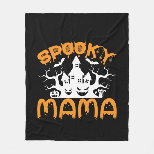 ハロウィン不気味ママ誕生日 フリースブランケット (正面)