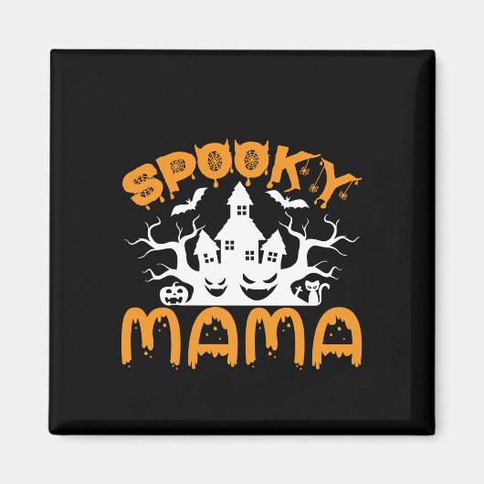 ハロウィン不気味ママ誕生日 マグネット (正面)