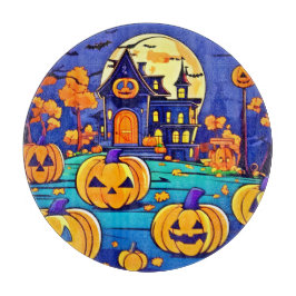 ハロウィン不気味マンションアートワーク カッティングボード