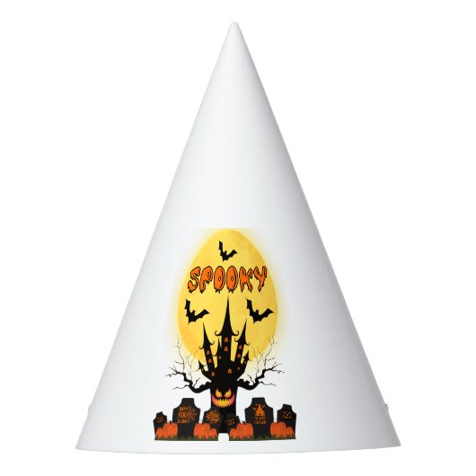 ハロウィン不気味ムーンパーティー帽子 パーティーハット (正面)