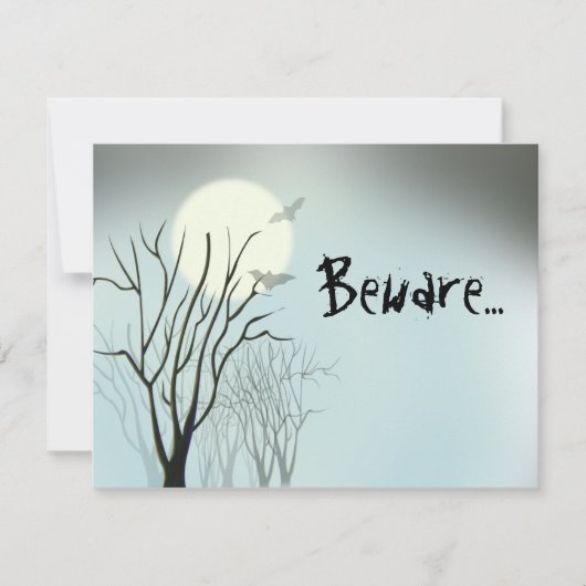 ハロウィン不気味ムーン 招待状 (正面)