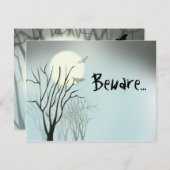 ハロウィン不気味ムーン 招待状 (正面/裏面)