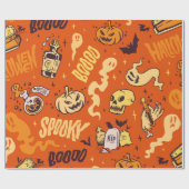 ハロウィン不気味ラッピング紙 ラッピングペーパー (フラット)
