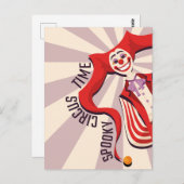 ハロウィン不気味レトロカラフルおもしろいピエロ ポストカード (正面/裏面)