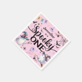 ハロウィン不気味ワンかわいい幽霊1歳の誕生日パーティー スタンダードカクテルナプキン (角)