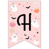 ハロウィン不気味ワンかわいい幽霊1歳の誕生日パーティー バンティングフラッグ (第2の旗)