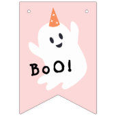 ハロウィン不気味ワンかわいい幽霊1歳の誕生日パーティー バンティングフラッグ (第1の旗)