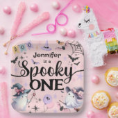 ハロウィン不気味ワンかわいい幽霊1歳の誕生日パーティー ペーパープレート (パーティー)