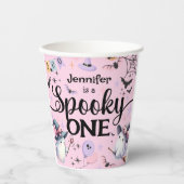 ハロウィン不気味ワンかわいい幽霊1歳の誕生日パーティー 紙コップ (正面)