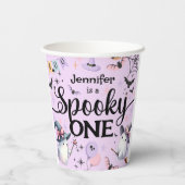 ハロウィン不気味ワンかわいい幽霊1歳の誕生日パーティー 紙コップ (裏面)