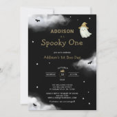 ハロウィン不気味ワンファースト誕生日 招待状 (正面)