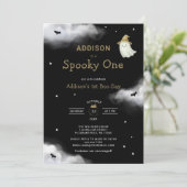 ハロウィン不気味ワンファースト誕生日 招待状 (スタンド正面)