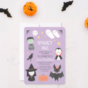 ハロウィン不気味ワンファースト誕生日 招待状