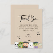 ハロウィン不気味ワン誕生日ありがとう サンキューカード (正面/裏面)