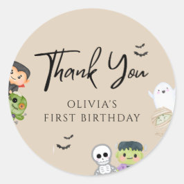 ハロウィン不気味ワン誕生日お願いギフトラベル ラウンドシール