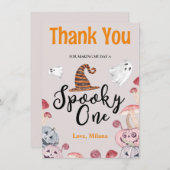 ハロウィン不気味ワン誕生日サンキューカード 招待状 (正面/裏面)