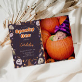 ハロウィン不気味ワン誕生日フォト招待状 招待状