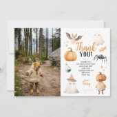 ハロウィン不気味ワン誕生日フラットサンキューカード サンキューカード (正面)