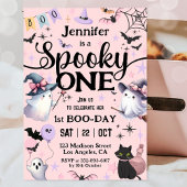 ハロウィン不気味ワン1歳の誕生日パーティーかわいい幽霊 招待状