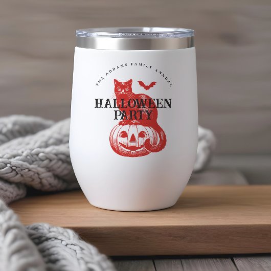 ハロウィン不気味ヴィンテージカボチャ猫とこうもり