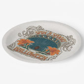 ハロウィン不気味ヴィンテージスタイル ペーパープレート (アングル)