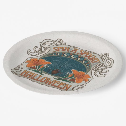 ハロウィン不気味ヴィンテージスタイル ペーパープレート (アングル)