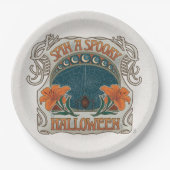 ハロウィン不気味ヴィンテージスタイル ペーパープレート (正面)