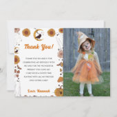 ハロウィン不気味ヴィンテージ写真 サンキューカード (正面)