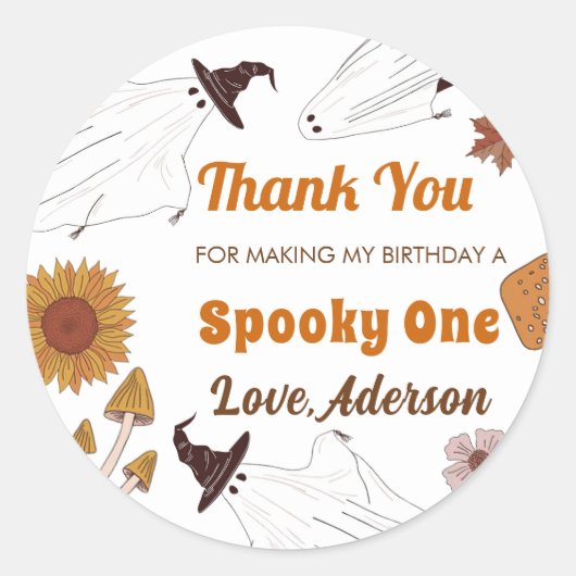 ハロウィン不気味ヴィンテージ誕生日パーティー ラウンドシール (正面)