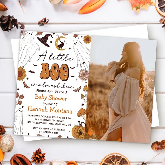 ハロウィン不気味ヴィンテージ赤ちゃんシャワーパーティー写真 招待状