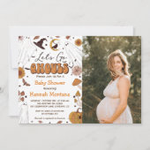 ハロウィン不気味ヴィンテージ赤ちゃんシャワーパーティー写真 招待状 (正面)