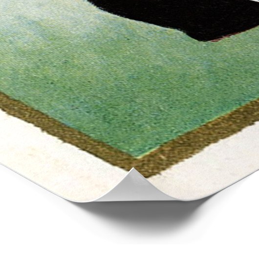 ハロウィン不気味ヴィンテージ黒猫デコールポスター ポスター (角)