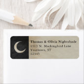 ハロウィン不気味三日月の水色 ラベル (インサイチュ)