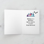 ハロウィン不気味不気味な幽霊たちこうもりスカル&キャンディ カード (内部)