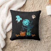 ハロウィン不気味不気味な幽霊たちこうもりスカル&キャンディ クッション (ブランケット)