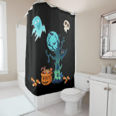ハロウィン不気味不気味な幽霊たちこうもりスカル&キャンディ シャワーカーテン (インサイチュ)