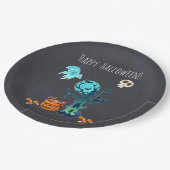 ハロウィン不気味不気味な幽霊たちこうもりスカル&キャンディ ペーパープレート (アングル)